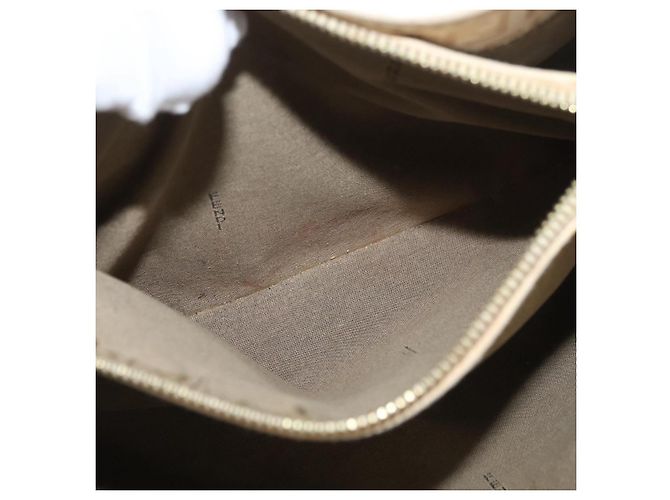 Borsa a mano in tela Zucchino FENDI avorio e oro Auth 175493 - vista 22