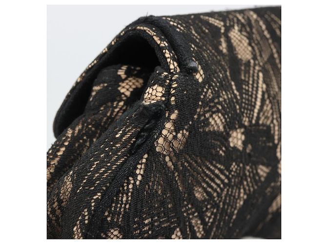CHANEL COCO Bolsa Clutch Mark Race Bege Prata CC Auth YKZ1333 - vista 12
