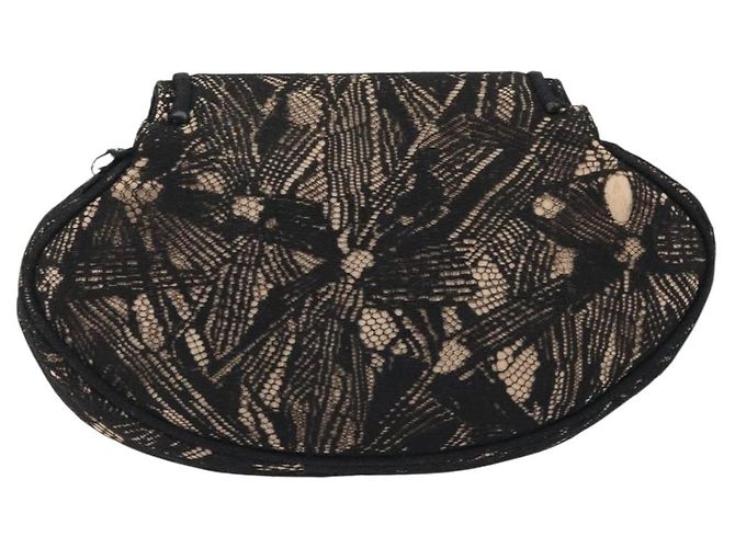 CHANEL COCO Bolsa Clutch Mark Race Bege Prata CC Auth YKZ1333 - vista 3