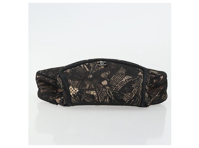CHANEL COCO Bolsa Clutch Mark Race Bege Prata CC Auth YKZ1333 - vista 6