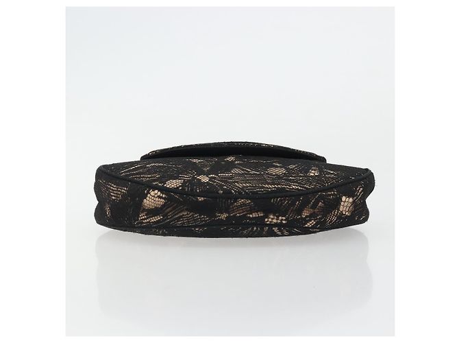 CHANEL COCO Bolsa Clutch Mark Race Bege Prata CC Auth YKZ1333 - vista 7