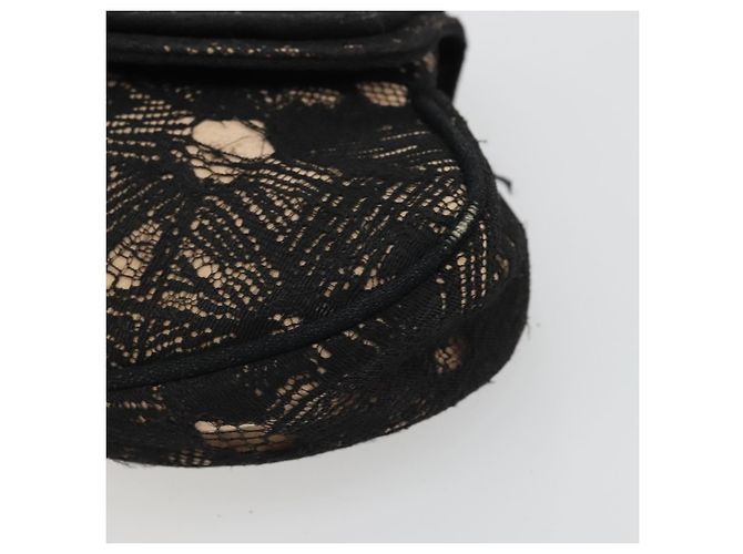 CHANEL COCO Bolsa Clutch Mark Race Bege Prata CC Auth YKZ1333 - vista 8