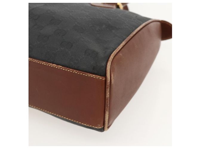 Borsa a mano GG Canvas Gucci Nera Oro 002 58 0159 Auth 175333 Nero D'oro - vista 10