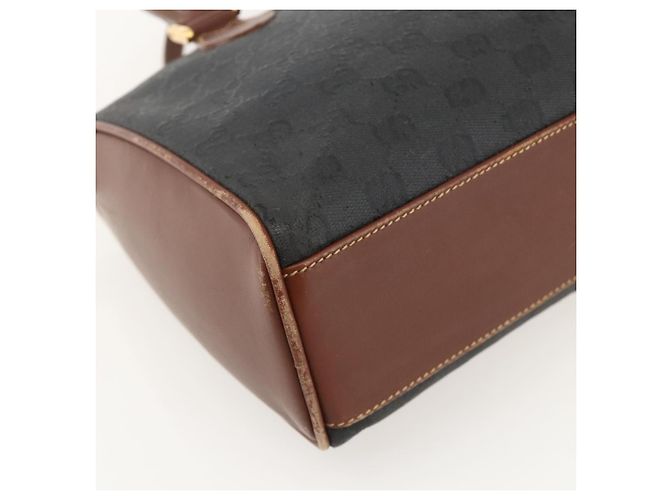 Borsa a mano GG Canvas Gucci Nera Oro 002 58 0159 Auth 175333 Nero D'oro - vista 11