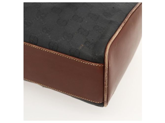 Borsa a mano GG Canvas Gucci Nera Oro 002 58 0159 Auth 175333 Nero D'oro - vista 12