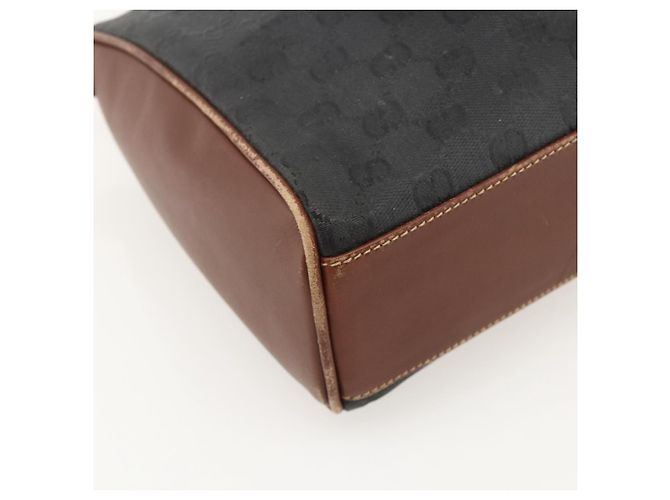 Borsa a mano GG Canvas Gucci Nera Oro 002 58 0159 Auth 175333 Nero D'oro - vista 13