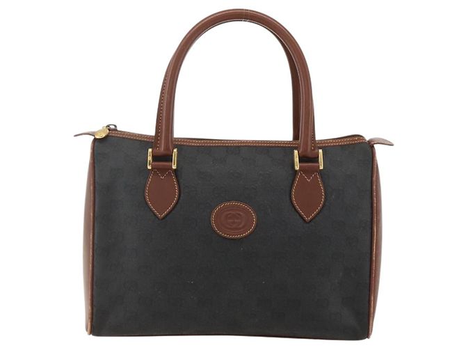 Borsa a mano GG Canvas Gucci Nera Oro 002 58 0159 Auth 175333 Nero D'oro - vista 2