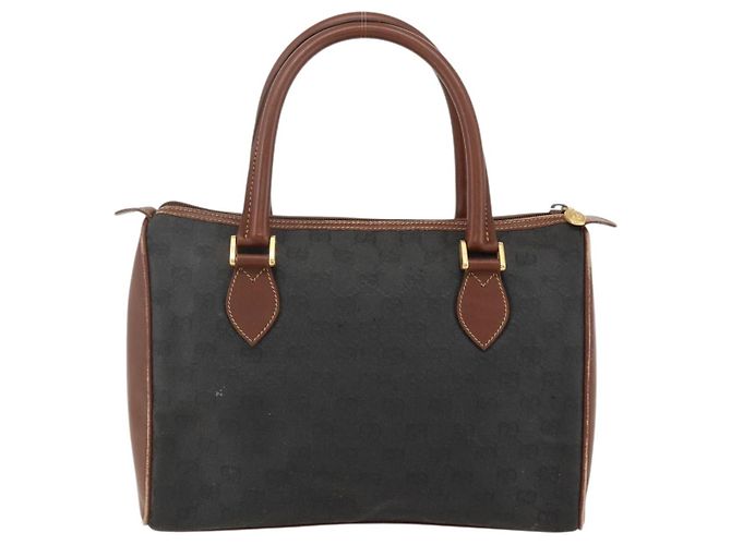 Borsa a mano GG Canvas Gucci Nera Oro 002 58 0159 Auth 175333 Nero D'oro - vista 3