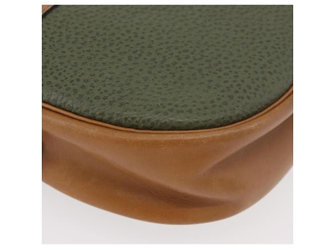 Borsa a Spalla Christian Dior in Pelle Verde Oro Auth BA12145 D'oro - vista 10