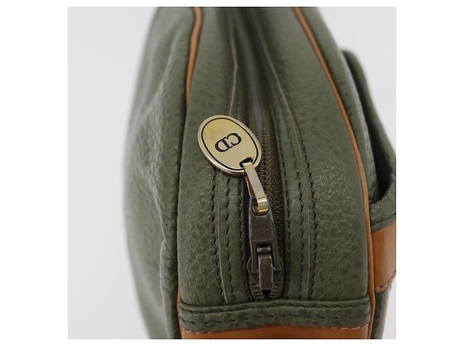 Borsa a Spalla Christian Dior in Pelle Verde Oro Auth BA12145 D'oro - vista 14