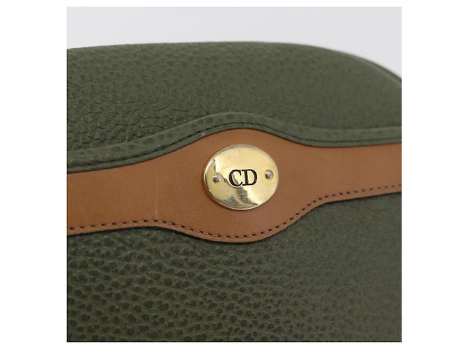 Borsa a Spalla Christian Dior in Pelle Verde Oro Auth BA12145 D'oro - vista 15