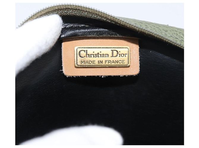 Borsa a Spalla Christian Dior in Pelle Verde Oro Auth BA12145 D'oro - vista 16