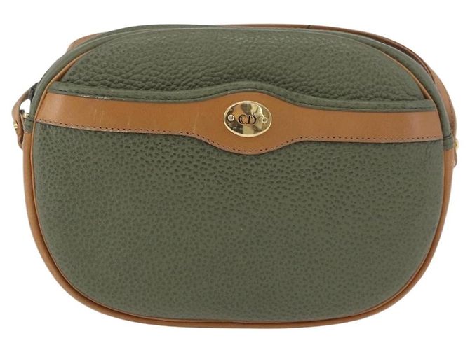 Borsa a Spalla Christian Dior in Pelle Verde Oro Auth BA12145 D'oro - vista 2