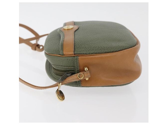 Borsa a Spalla Christian Dior in Pelle Verde Oro Auth BA12145 D'oro - vista 5