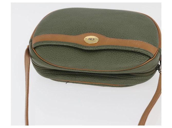 Borsa a Spalla Christian Dior in Pelle Verde Oro Auth BA12145 D'oro - vista 6