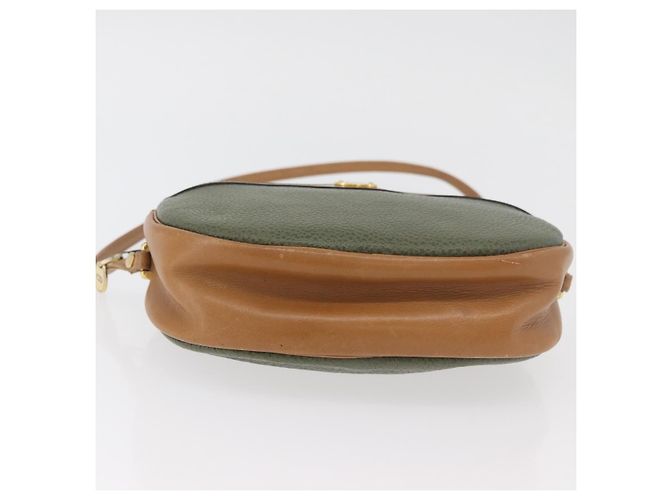 Borsa a Spalla Christian Dior in Pelle Verde Oro Auth BA12145 D'oro - vista 9