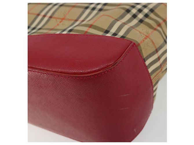 Burberry Nova Check Handtasche aus Canvas Beige Gold Auth 176714 - Ansicht 10