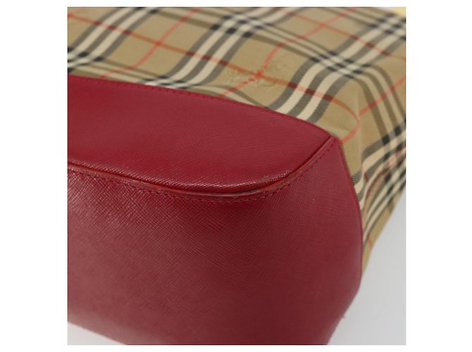 Burberry Nova Check Handtasche aus Canvas Beige Gold Auth 176714 - Ansicht 12