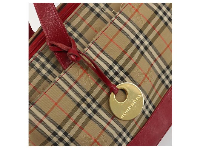 Burberry Nova Check Handtasche aus Canvas Beige Gold Auth 176714 - Ansicht 14