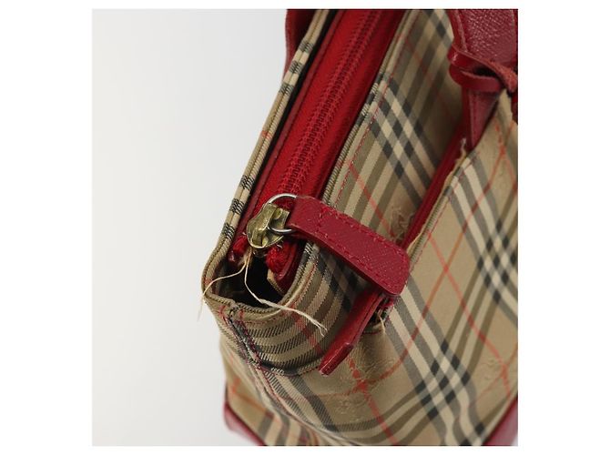 Burberry Nova Check Handtasche aus Canvas Beige Gold Auth 176714 - Ansicht 15