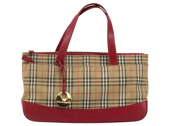 Burberry Nova Check Handtasche aus Canvas Beige Gold Auth 176714 - Ansicht 2