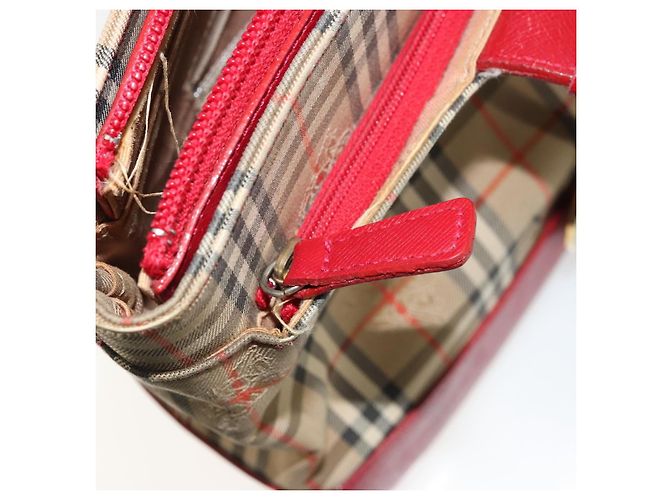 Burberry Nova Check Handtasche aus Canvas Beige Gold Auth 176714 - Ansicht 21
