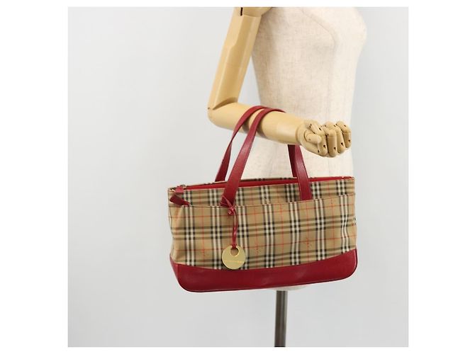 Burberry Nova Check Handtasche aus Canvas Beige Gold Auth 176714 - Ansicht 23
