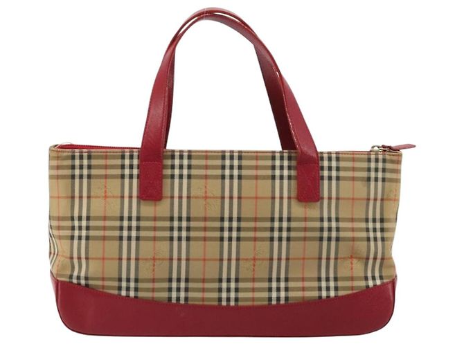 Burberry Nova Check Handtasche aus Canvas Beige Gold Auth 176714 - Ansicht 3