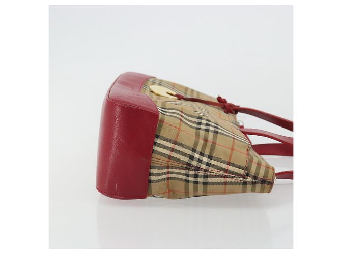Burberry Nova Check Handtasche aus Canvas Beige Gold Auth 176714 - Ansicht 4