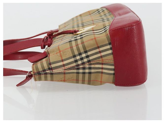 Burberry Nova Check Handtasche aus Canvas Beige Gold Auth 176714 - Ansicht 5