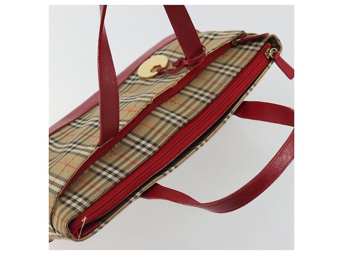 Burberry Nova Check Handtasche aus Canvas Beige Gold Auth 176714 - Ansicht 6