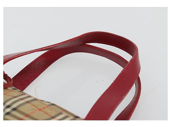 Burberry Nova Check Handtasche aus Canvas Beige Gold Auth 176714 - Ansicht 8