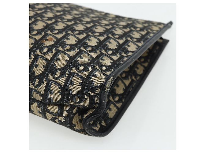 Clutch in tela Trotter Christian Dior Navy Argento Auth ti3819 Blu navy - vista 10