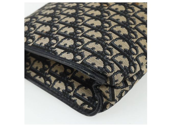 Clutch in tela Trotter Christian Dior Navy Argento Auth ti3819 Blu navy - vista 11