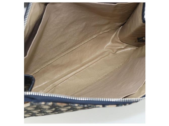 Clutch in tela Trotter Christian Dior Navy Argento Auth ti3819 Blu navy - vista 13