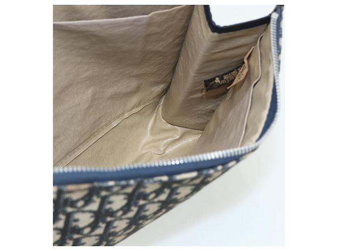 Clutch in tela Trotter Christian Dior Navy Argento Auth ti3819 Blu navy - vista 14