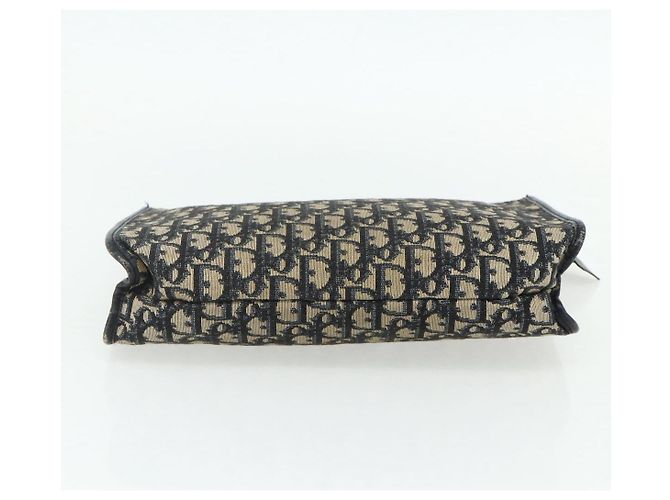 Clutch in tela Trotter Christian Dior Navy Argento Auth ti3819 Blu navy - vista 7