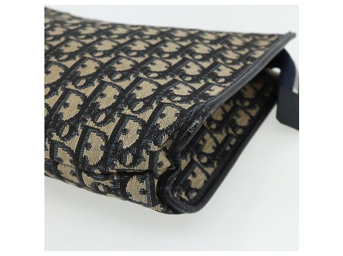 Clutch in tela Trotter Christian Dior Navy Argento Auth ti3819 Blu navy - vista 8
