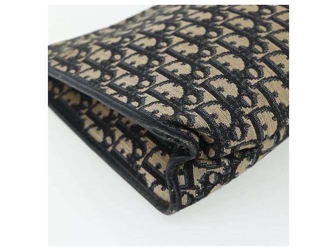 Clutch in tela Trotter Christian Dior Navy Argento Auth ti3819 Blu navy - vista 9