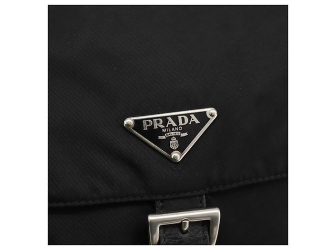 Borsa a Spalla PRADA Nylon Nero Argento Autentica 175302 - vista 19