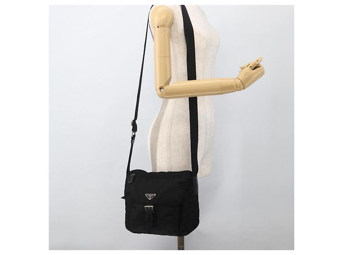 Borsa a Spalla PRADA Nylon Nero Argento Autentica 175302 - vista 29