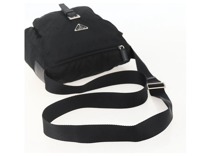 Borsa a Spalla PRADA Nylon Nero Argento Autentica 175302 - vista 7
