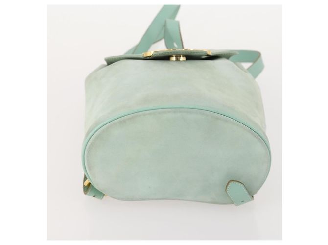 Zaino Gancini in suede verde e oro Salvatore Ferragamo Auth BAZ453 D'oro - vista 11