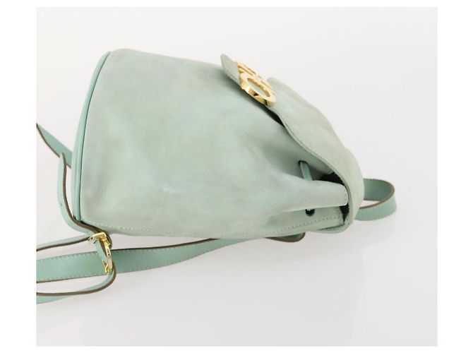 Zaino Gancini in suede verde e oro Salvatore Ferragamo Auth BAZ453 D'oro - vista 4