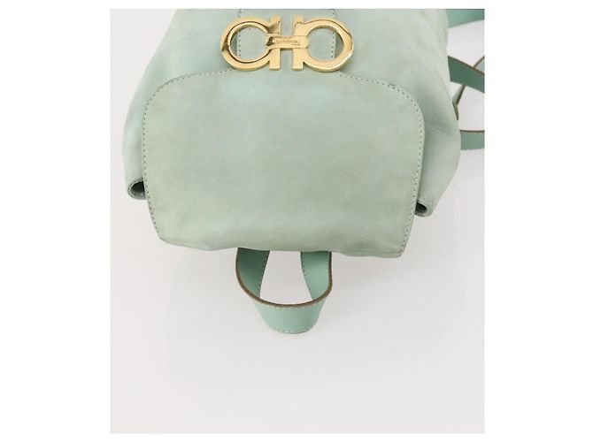 Zaino Gancini in suede verde e oro Salvatore Ferragamo Auth BAZ453 D'oro - vista 6