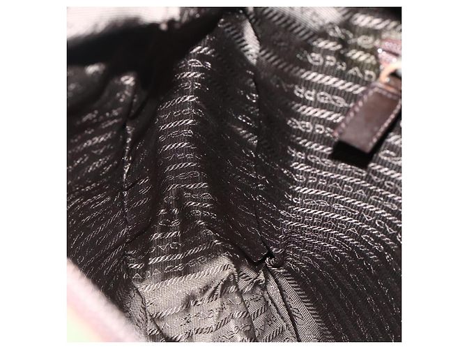 PRADA Tote Bag Nylon Khaki Silver Auth YKZ1160 Silvery - view 20