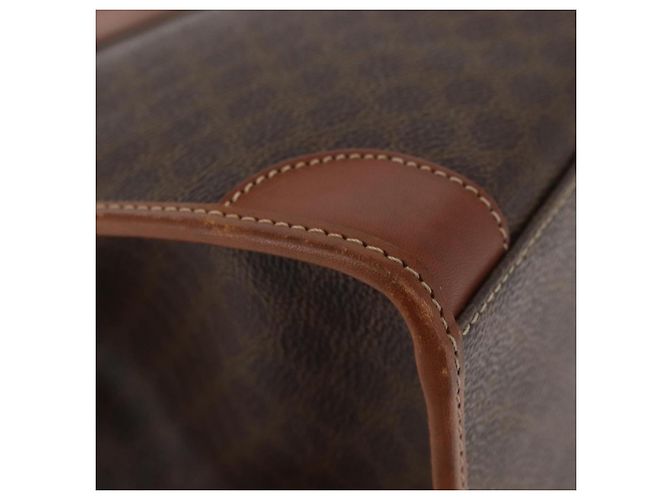 Céline Borsa a mano in tela Macadam CELINE in pelle PVC marrone oro Auth 176037 D'oro - vista 10