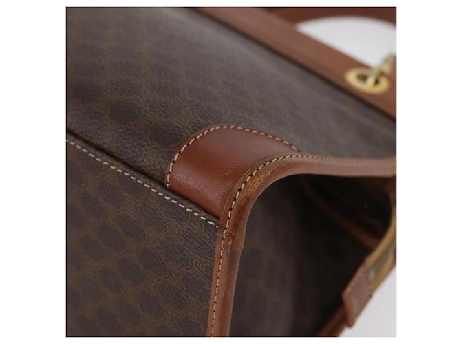 Céline Borsa a mano in tela Macadam CELINE in pelle PVC marrone oro Auth 176037 D'oro - vista 11
