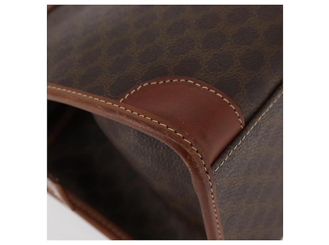 Céline Borsa a mano in tela Macadam CELINE in pelle PVC marrone oro Auth 176037 D'oro - vista 12