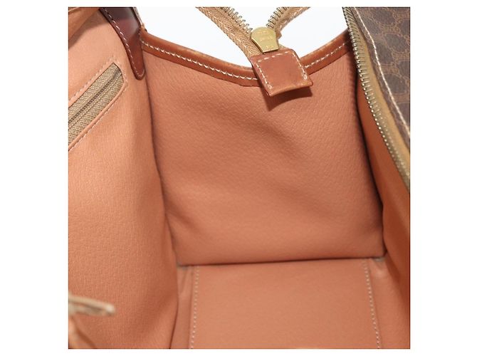 Céline Borsa a mano in tela Macadam CELINE in pelle PVC marrone oro Auth 176037 D'oro - vista 17